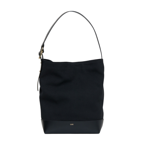 Closed Material Mix Tote in Black 