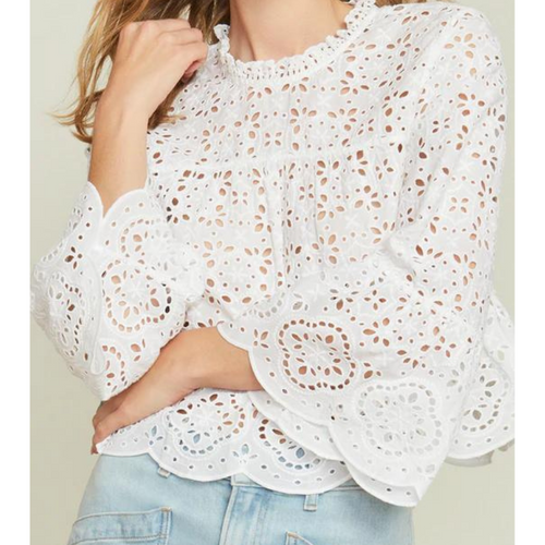 Emmalyn Eyelet Top in White