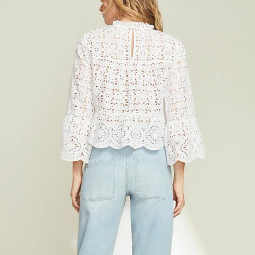 Emmalyn Eyelet Top in White