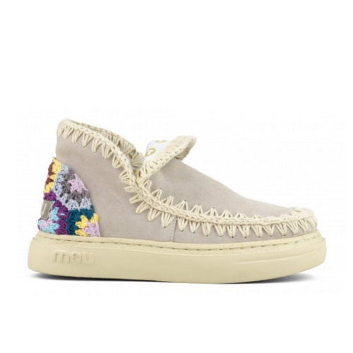 Bold Eskimo Sneaker With Crochet Heel in Chalk