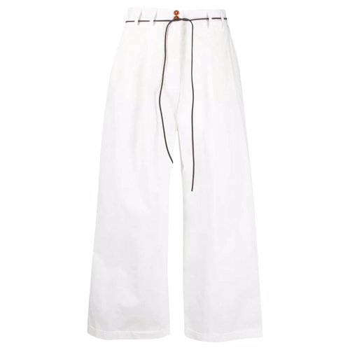 Wide Pleat Trousers in White