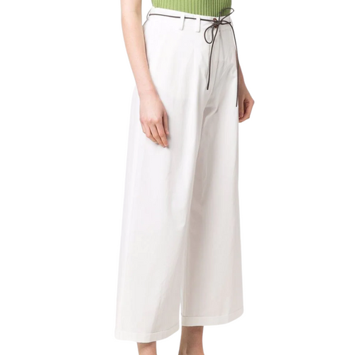 Wide Pleat Trousers in White