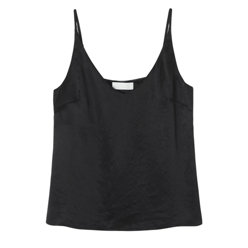 Loose Black V-Neck Cami in Black