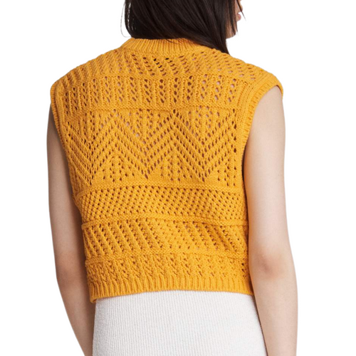 Renee Cotton Sleeveless Crew in Deep Yellow