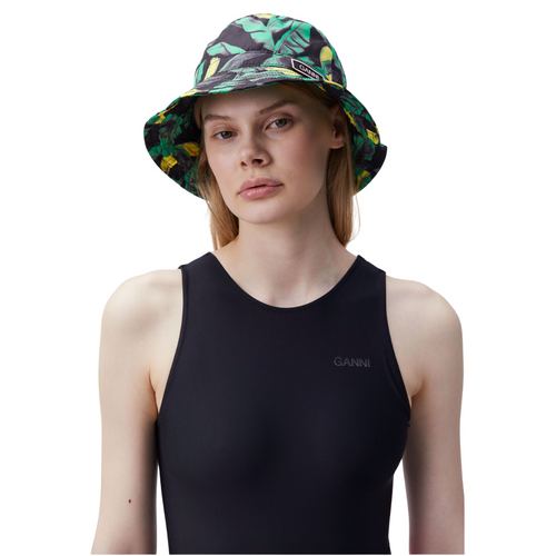 Bucket Hat in Black and Banana