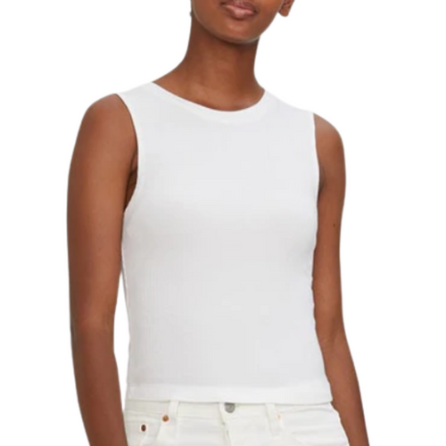 Jorgi Cropped Tank in White (One Size)