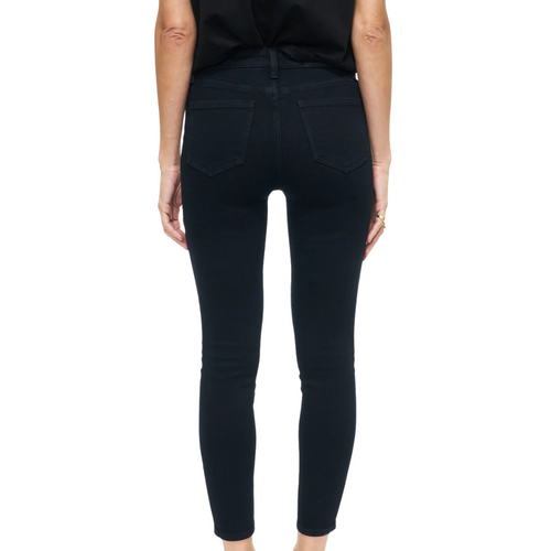 Audrey Mid Rise Skinny in Dark Vinyl