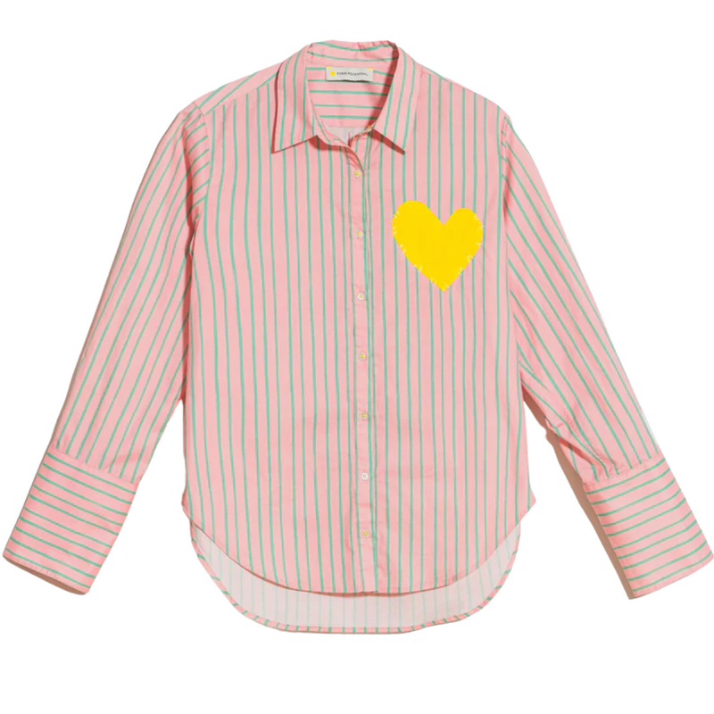 Mia Shirt in Mr. Sharpie Pinstripe Rhubarb 