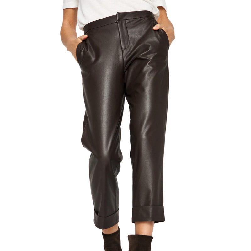 Westport Vegan Leather Pant in Timber