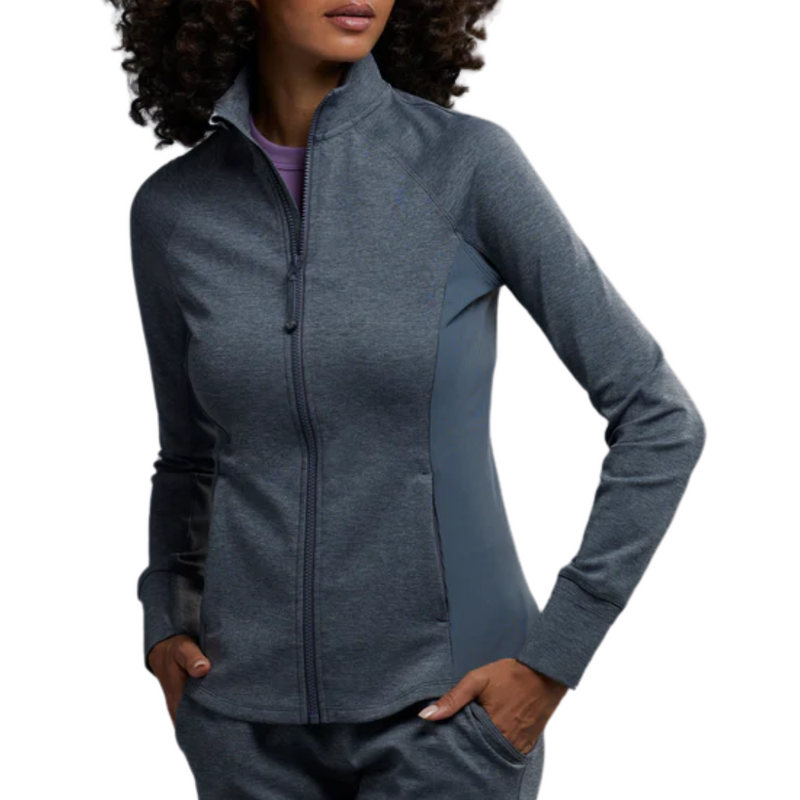 Sequoia Melange Full Zip Jacket in Smoke Heather