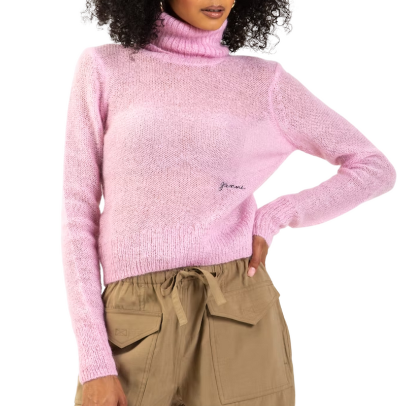 Mohair Highneck Sweater in Lilac Sachet