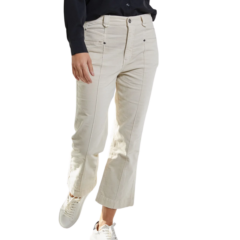 Brielle Velveteen Pant in Bone