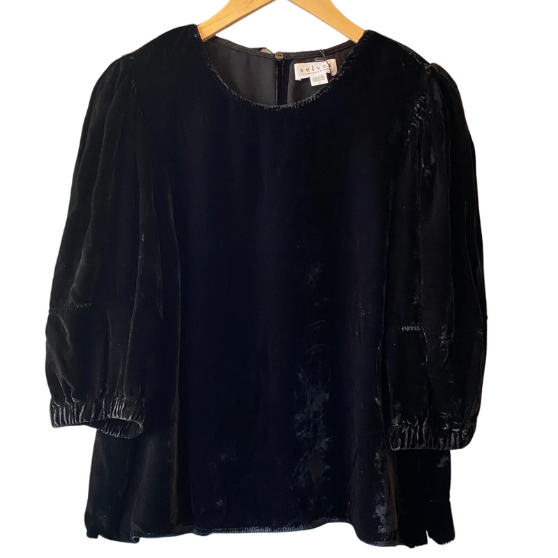 Nancy Puff Sleeve Top in Black 