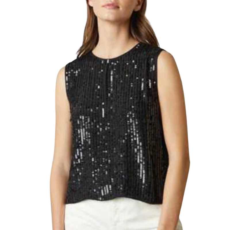 Masion Sequined Top in Black