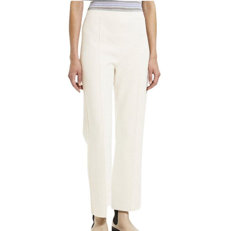 Compact Crepe Cropped Flare Pants in Wax