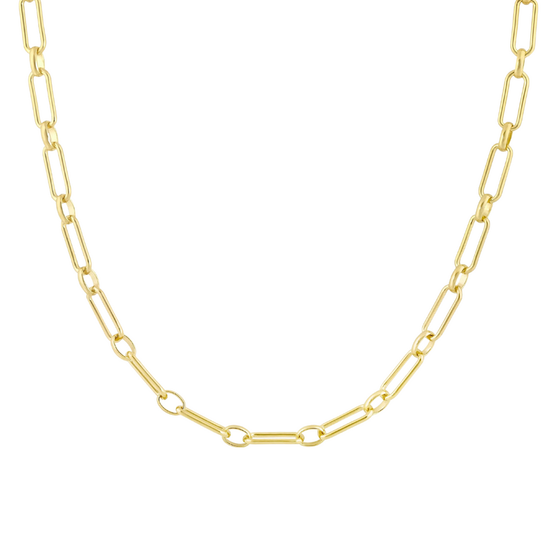 18" Triple Round and Oval Large Link in 14k Yellow Gold