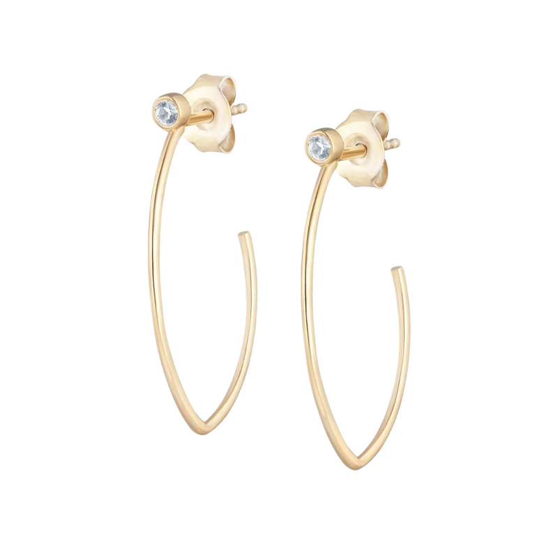 Large V Hoops in 14k Yellow Gold 