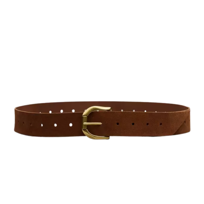 Floppy Suede Belt in Chestnut Suede 