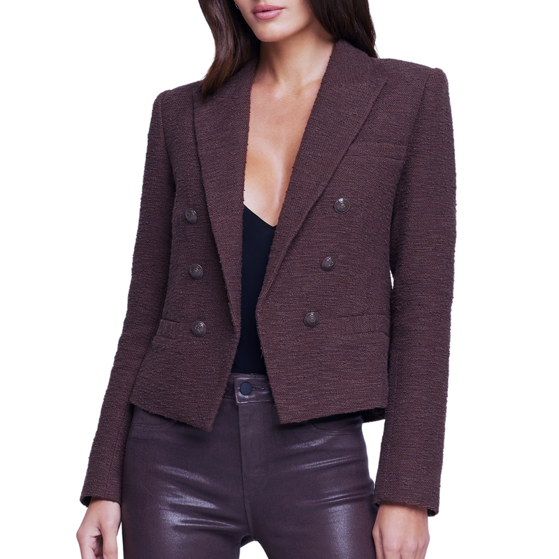 Brooke Tweed Blazer in Espresso