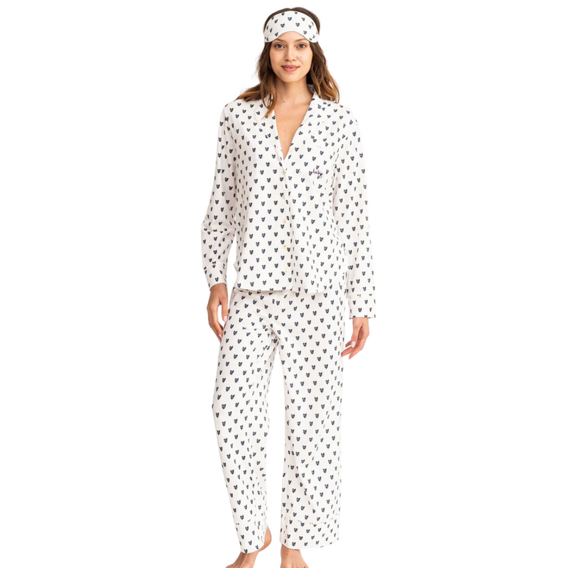 Betty Pajama Set Pop Heart in Oatmilk 