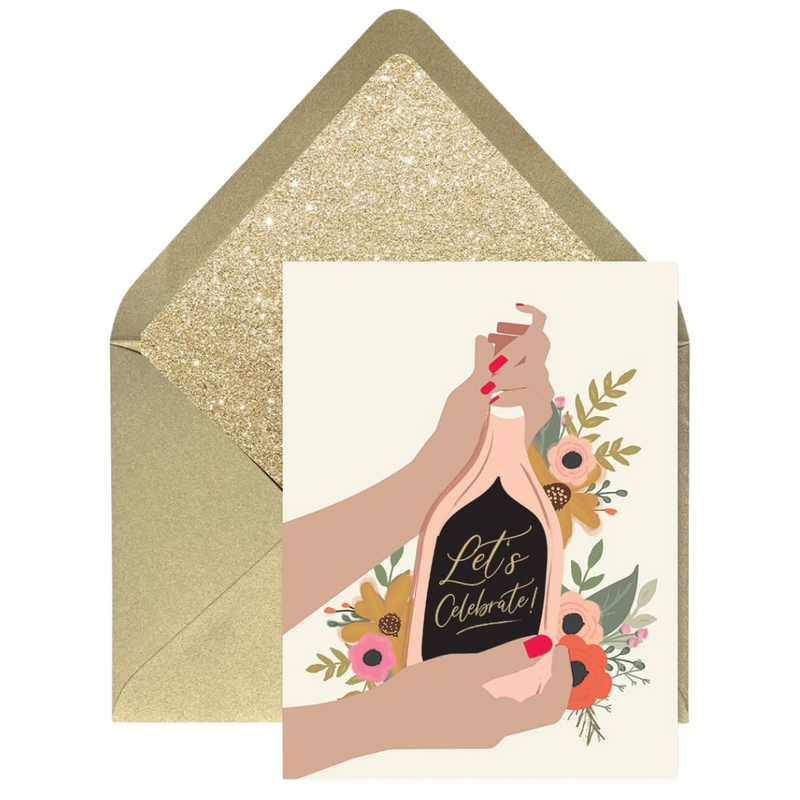 Let's Celebrate Champagne Greeting Card