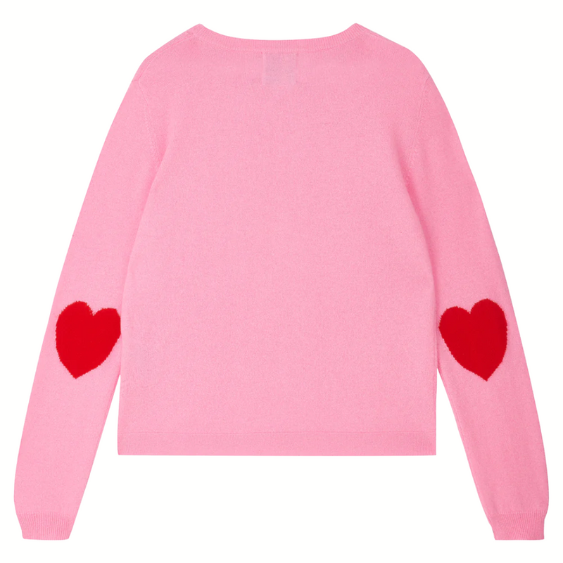 Heart Patch Crew in Flamingo Red