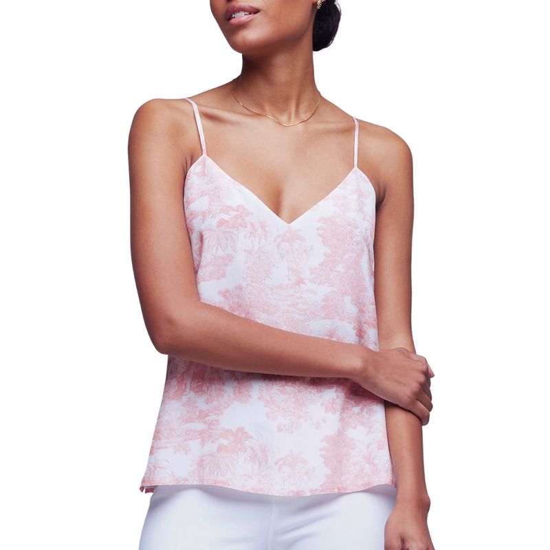 Jane Camisole Tank in Rose Tan Multi Tropical Toile