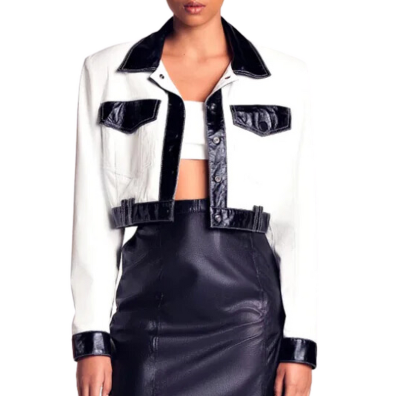 Andrea Duo Glam Jacket in White & Black