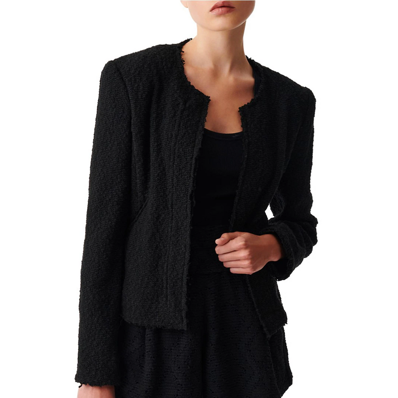 Taran Textured Jacket in Black