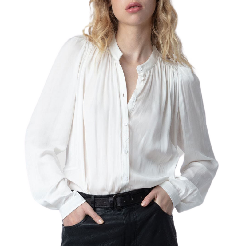 Tchin Satin Blouse in Judo