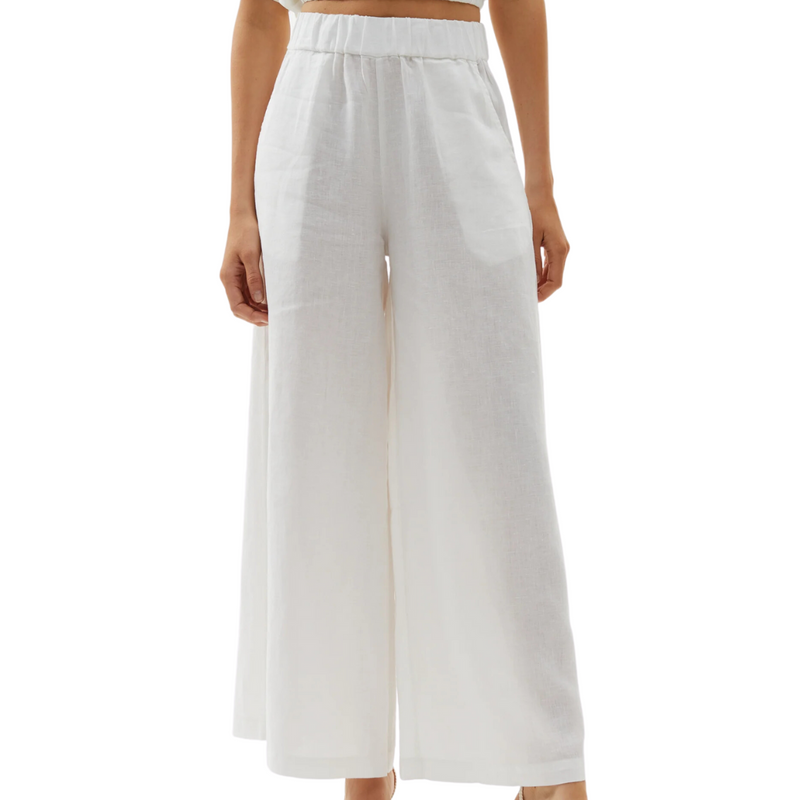 Cape Linen Pants in White