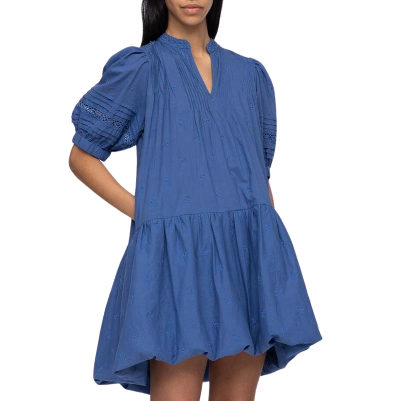 Loren Solid Tunic Dress in Blue