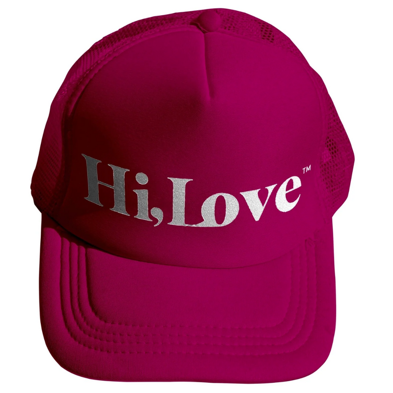 Hi Love Hat in Paradise Pink with Silver 