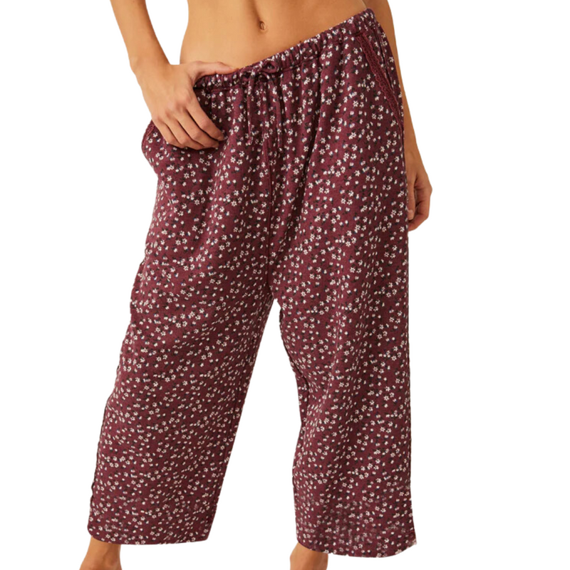 Sugar Dreams Sleep Pant in Wine Combo