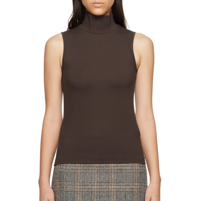 Irina Ponte Turtleneck Tank in Brown