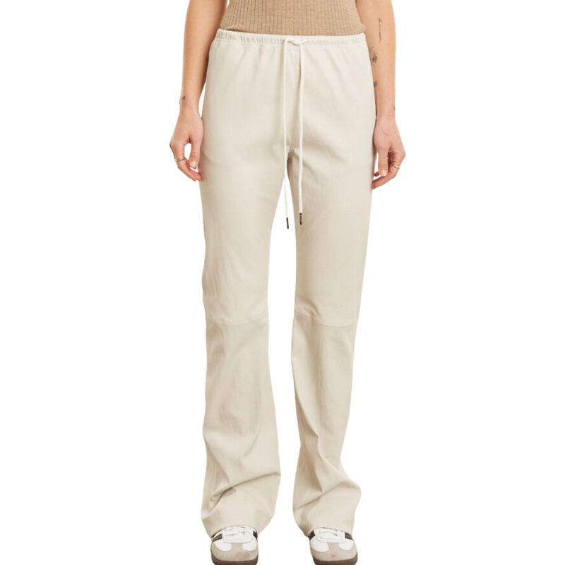 Drawstring Straight Leg Pants in Chalk