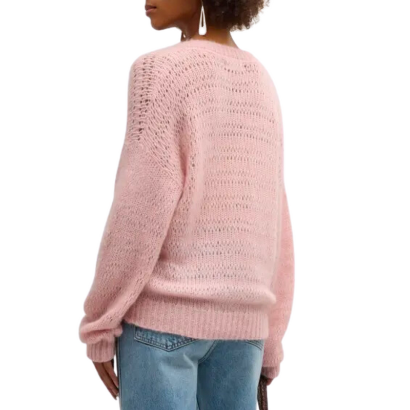  Other Stories wool and alpaca blend high neck cropped sweater in blush  pink