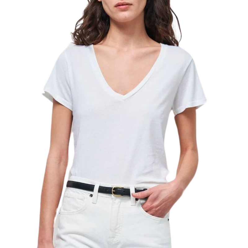 Carol VNeck Tee Shirt in White