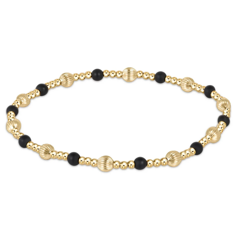 Dignity Sincerity Pattern 4mm Bead Bracelet in Matte Onyx