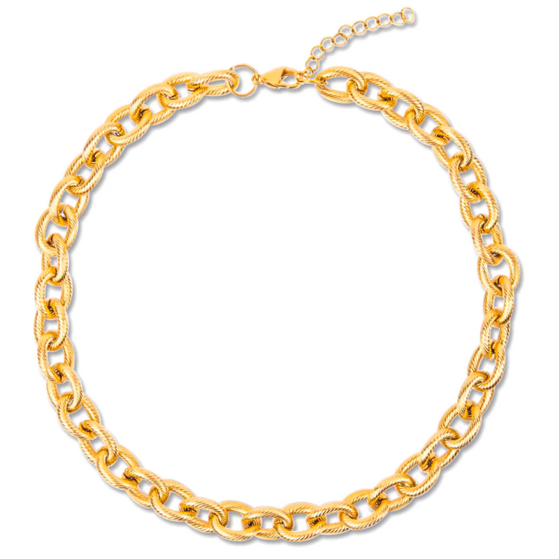 Stevie Chunky Chain Link Necklace in Gold