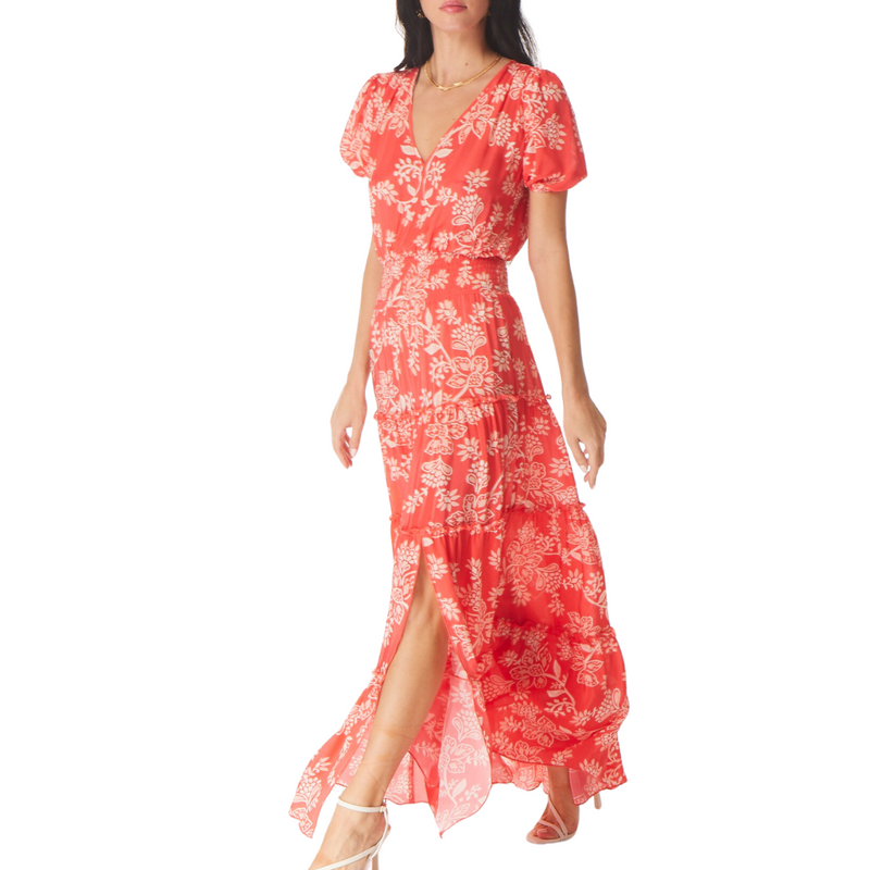 Dariya Dress in Coral Batik Print