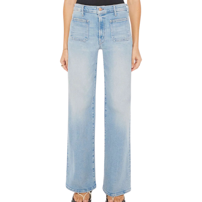 Francesca's Mia Baggy Wide-leg Patchwork Jeans