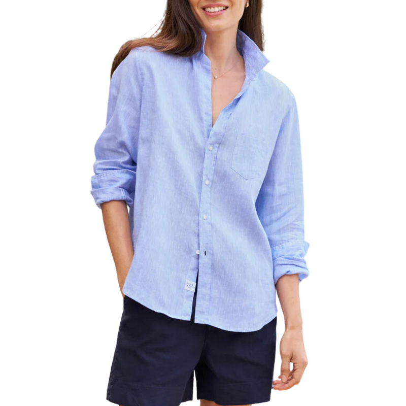 Eileen Relaxed Button-Up Shirt in Light Blue