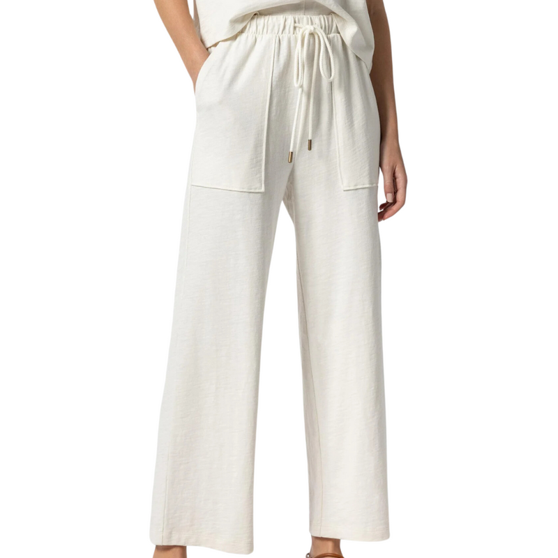 Cropped Pull On Pant in Ecru