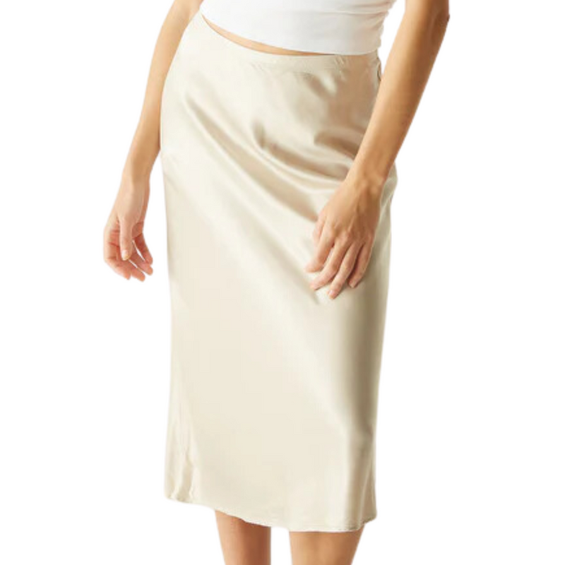 Leila Bias Midi Skirt in Cement