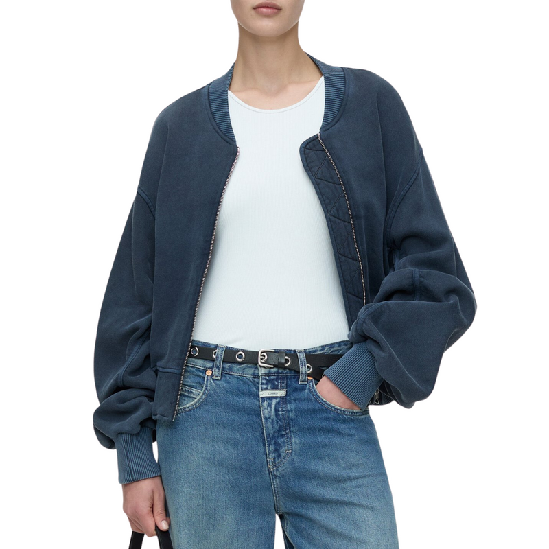 Bomber Jacket in Smokey Blue