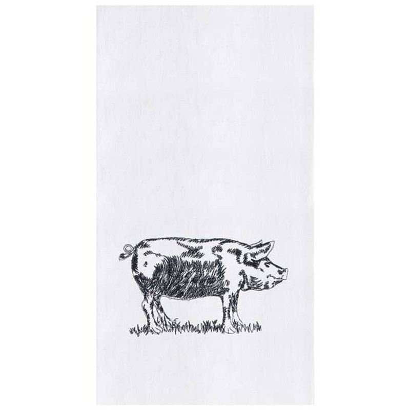 100% Cotton Modern Barnyard Pig Kitchen Towel