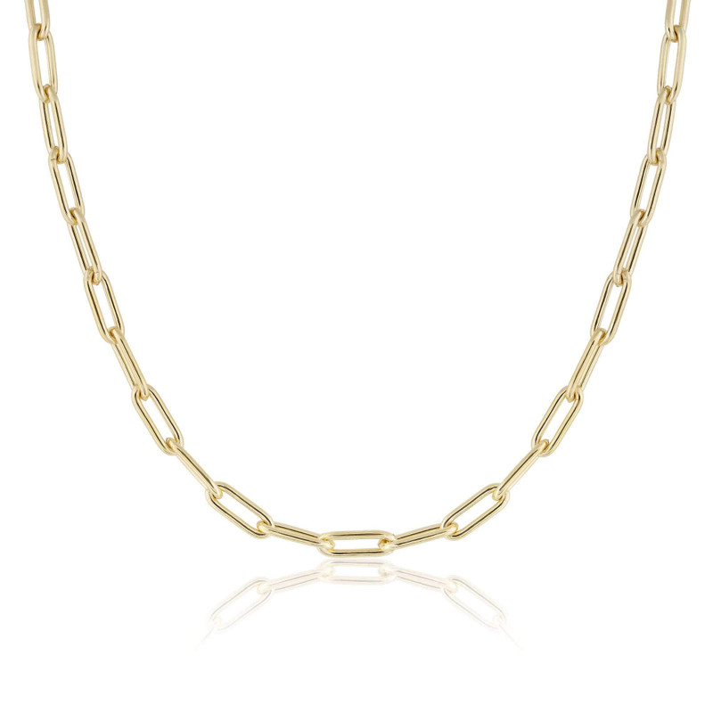 14" Heavy Rectangle Chain in 14K Yellow Gold