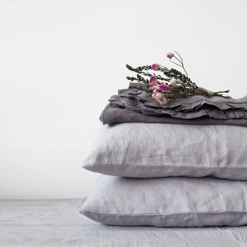 Linen Pillow Case in Light Grey