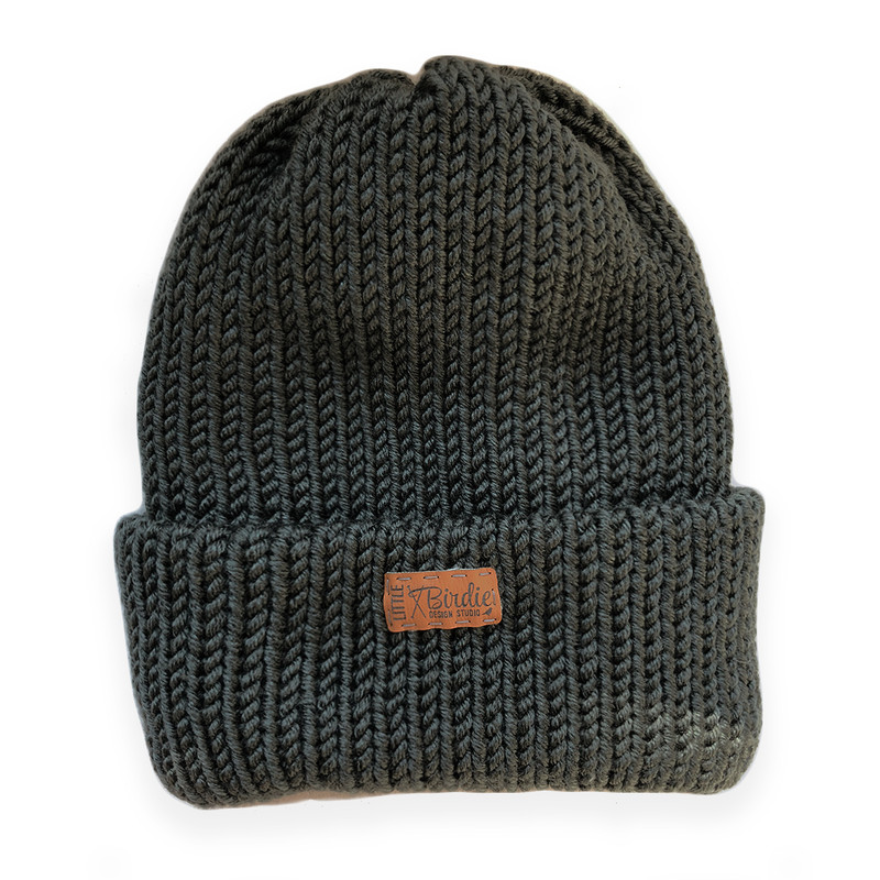 Double Knit Winter Hat in Smokey Quartz Grey